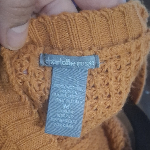 Charlotte Russe Orange Cold Shoulder Sweater - Picture 3 of 3